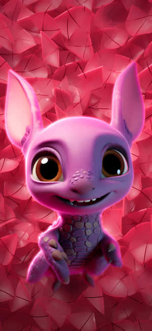 Cute Purple Creature Pale Pink Background Wallpaper