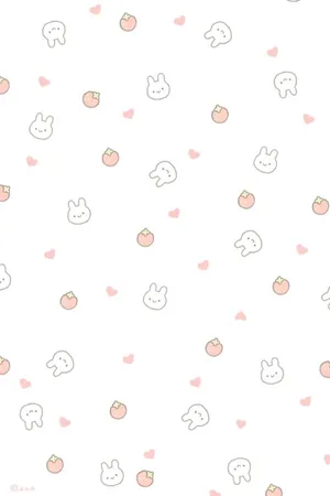 Cute Rabbits And Strawberries Pattern Wallpaper