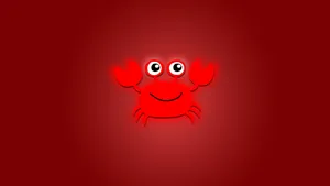 Cute Red Crab Art Wallpaper
