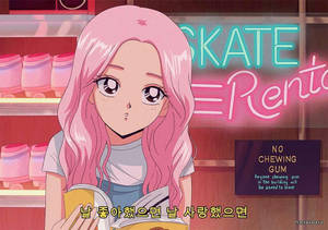 Cute Retro Anime Aesthetic Girl Wallpaper