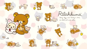 Cute Rilakkuma Laptop For All Media Activities Wallpaper
