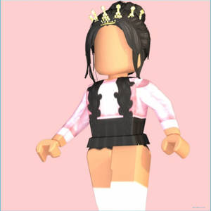 Cute Roblox With Black And Pink Outfit Wallpaper
