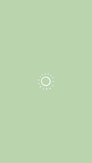 Cute Sage Green Surface With A Sun In The Middle Wallpaper