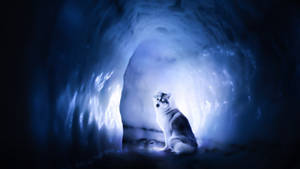 Cute Siberian Husky Dog In Cave Wallpaper
