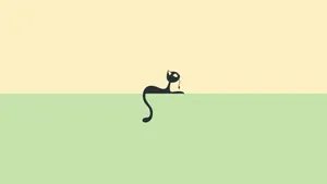 Cute Simple Black Cat Wallpaper