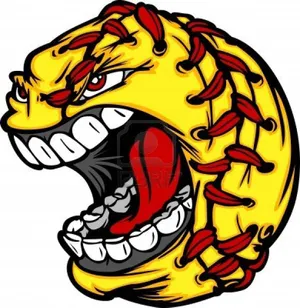 Cute Softball Cartoon Art Wallpaper