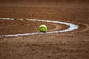Cute Softball In White Line Wallpaper