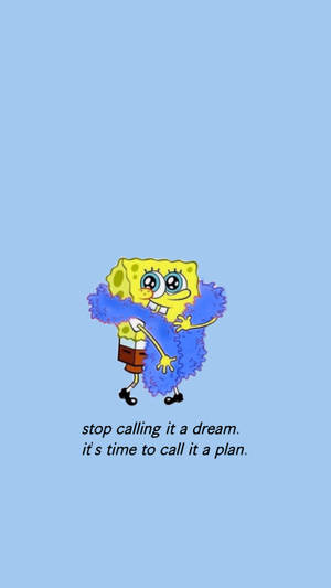 Cute Spongebob Aesthetic Quote Wallpaper
