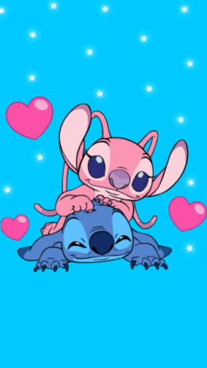 Cute Stitch With Angel Wallpaper