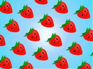 Cute Strawberry Fruit Smileys Wallpaper