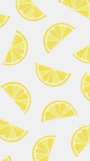 Cute Summer Slice Of Lemon Pattern Phone Wallpaper