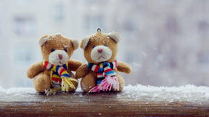 Cute Teddy Bear Besties Wallpaper