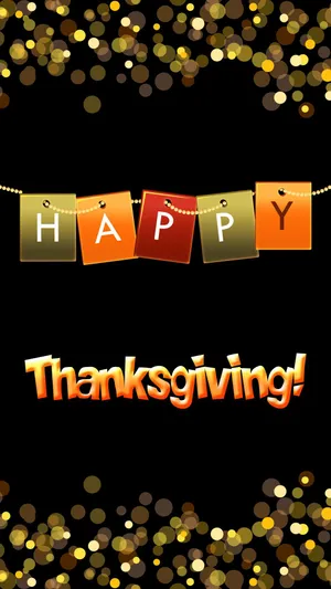 Cute Thanksgiving Gold Lights Wallpaper
