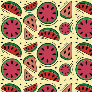 Cute Themed Watermelon Art Wallpaper