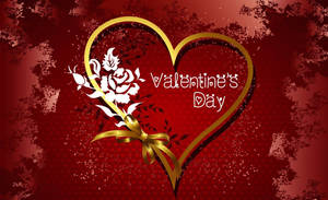 Cute Valentine's Day Gold Heart Wallpaper