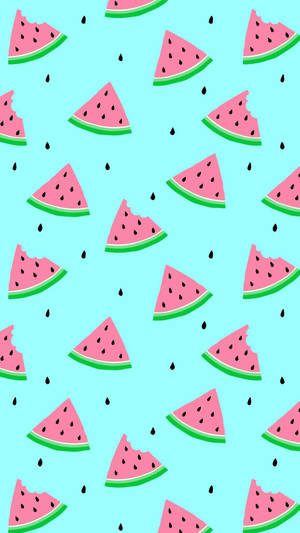 Cute Watermelon Slices Pattern Float Wallpaper