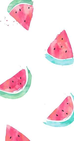Cute Watermelon Watercolor Art Wallpaper