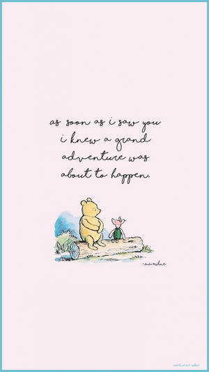 Cute Winnie The Pooh Iphone Log Sitting Wallpaper