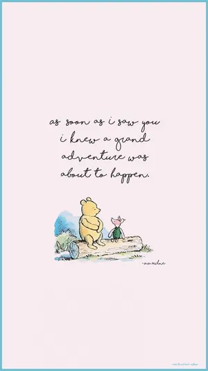 Cute Winnie The Pooh Iphone Log Sitting Wallpaper