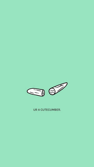Cutecumber Quote Plain Green Wallpaper