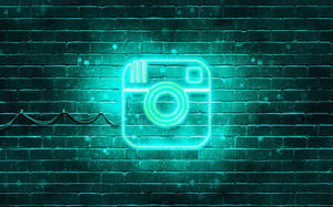 Cyan Neon Light Instagram Logo Wallpaper
