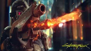 Cyberpunk 2077 Armored Policeman Wallpaper