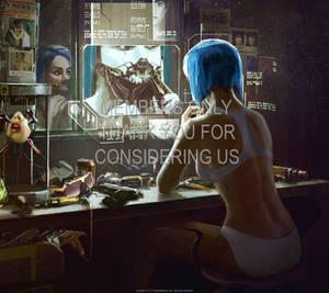 Cyberpunk 2077 Blue Haired Cyborg Wallpaper