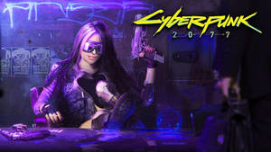 Cyberpunk 2077 Girl With Gun Wallpaper