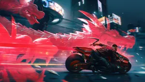 Cyberpunk 2560x1440 Red Dragon Wallpaper