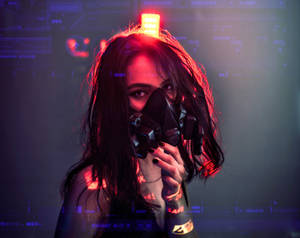 Cyberpunk Aesthetic Mask Girl Wallpaper