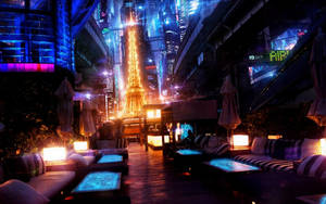 Cyberpunk City Paris At Night Wallpaper