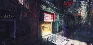 Cyberpunk City Rainy Streets Wallpaper