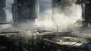 Cyberpunk City Tower Wallpaper