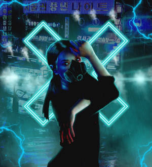 Cyberpunk Girl With Respiratory Mask Wallpaper