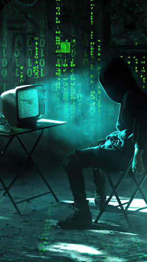 Cyberpunk Hackerwithi Phone.jpg Wallpaper