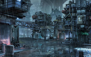 Cyberpunk Slums Of The Future Fantasy Wallpaper