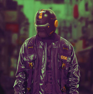 Cyborg, Cyberpunk, Helmet, Mask, Black Wallpaper