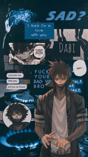 Dabi Black And Blue Collage Art Phone Wallpaper