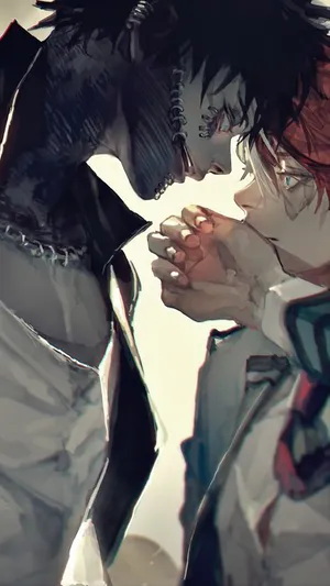 Dabi Kisses A Girl Phone Wallpaper