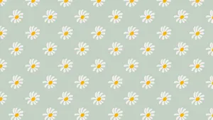 Daisies Sage Green Desktop Wallpaper