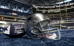 Dallas Cowboys Helmet And Ball Wallpaper