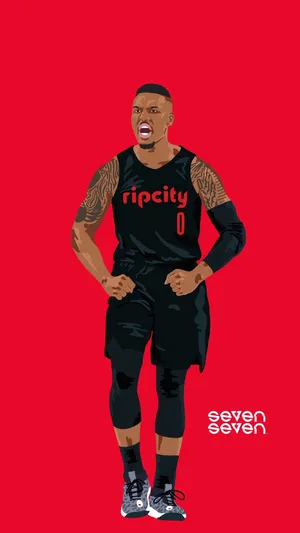 Damian Lillard Vector Art Wallpaper