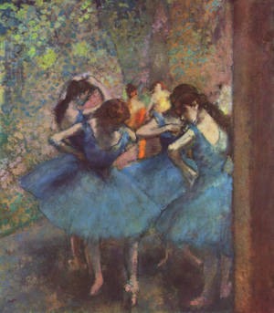 Dancers In Blue Painted By Edgar Degas Wallpaper