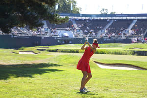 Daniela Hantuchova Playing Golf Wallpaper