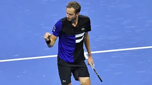 Daniil Medvedev Against Blue Background Wallpaper