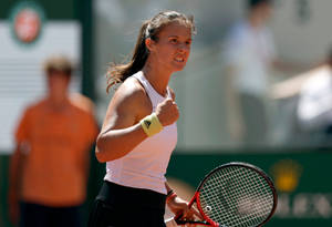 Daria Kasatkina Cheering With A Racket Wallpaper