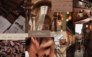 Dark Academia Dark Brown Aesthetic Wallpaper