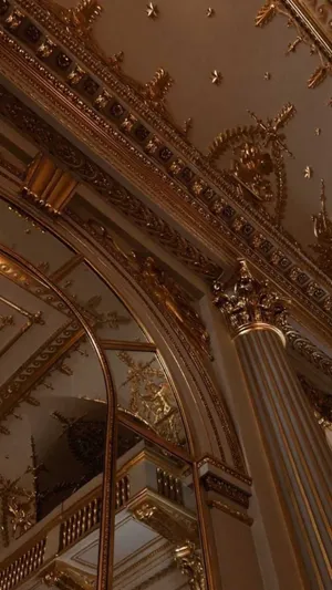Dark Academia Gold Architecture Wallpaper