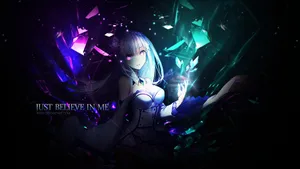 Dark Aesthetic Emilia Of Re Zero Wallpaper