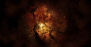 Dark And Orange Galaxy Space Wallpaper